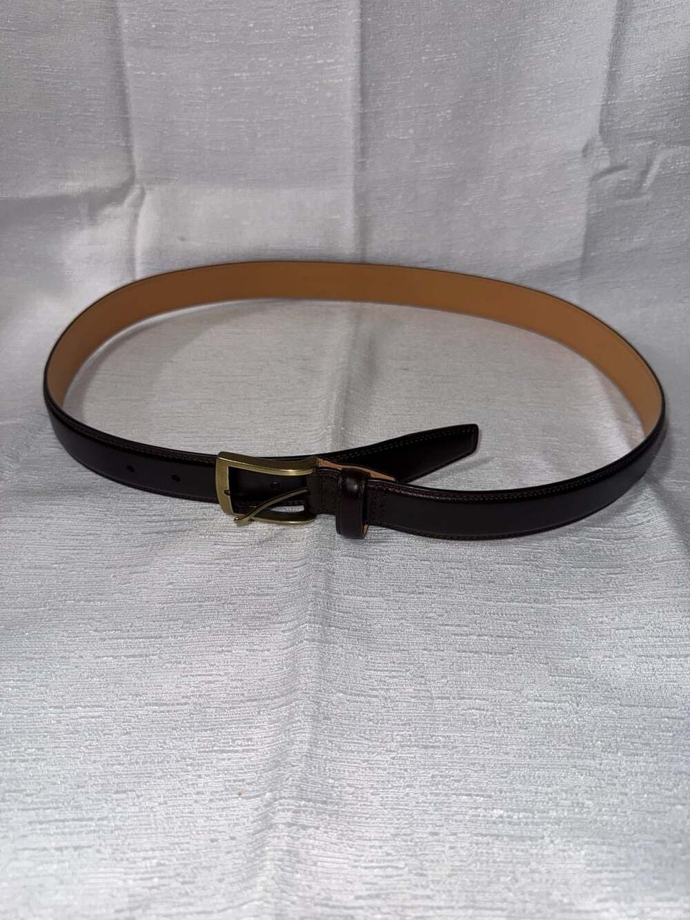 Lands' End Men's Brown Leather Dress Belt Size 38